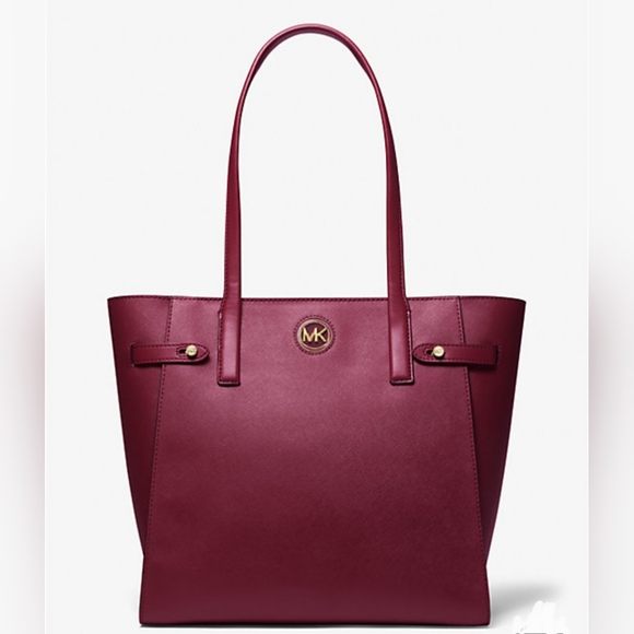 MICHAEL KORS | Carmen Tote Bag | Faux Saffiano Leather | Mulberry - Picture 2 of 14